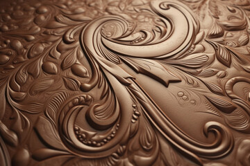 Detailed chocolate designs showcasing luxurious swirling motifs