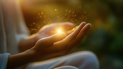 A person practicing Reiki energy healing for holistic well-being.