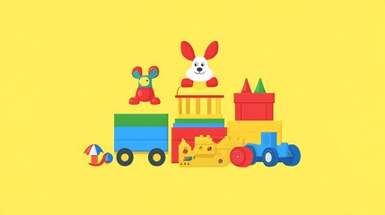 Fototapeta premium A colorful logo for a children's toy store