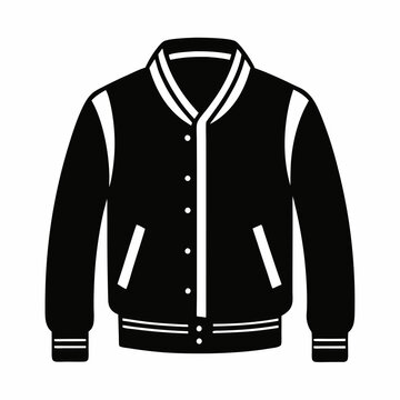 black varsity jacket simple design clip art preview