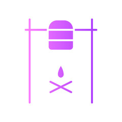 pot on fire gradient icon