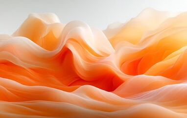 Abstract orange and white flowing waves. (1)