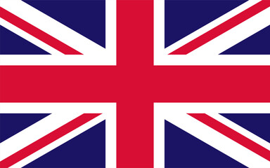 Flag of Great Britain. Vector. British flag. Western Europe. Symbol of national pride and cultural heritage. Close-up. Design for print, souvenirs, gifts, important events and holidays, web design.  
