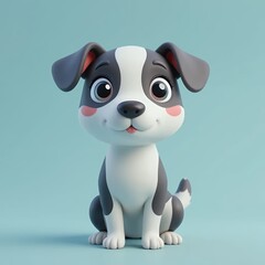 Obraz premium Adorable 3d Cartoon Puppy Cute Dog Image for Kids