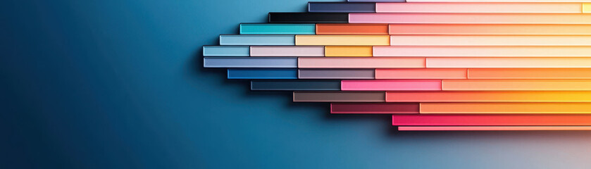 vibrant digital palette with colorful bars on blue background