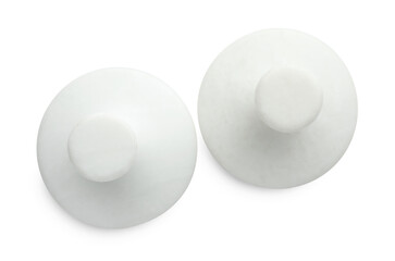 Two spa stones isolated on white, top view