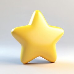 Cute Yellow 3d Star Icon Design