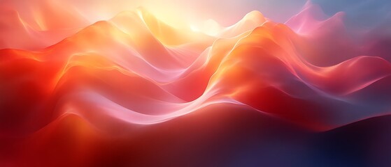 Obraz premium Abstract sunset landscape with warm colors and smooth flowing hills.