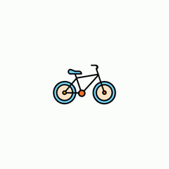 Minimalist silhouette of a bicycle in vector style, featuring clean black lines and a simple design. The monochrome icon is set against a plain light background, ideal for versatile use