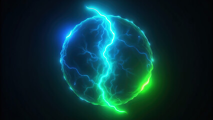 Obraz premium Neon Green Merging into Electric Blue with a Glowing Gradient