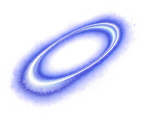Fototapeta premium Glowing blue ring glitter sparkles celestial halo ring of stardust light and magic portal glowing circle in motion