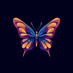 Butterfly logo. Luxury line logotype design. Universal premium butterfly symbol logotype.