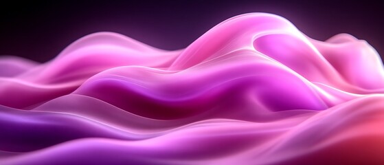 Fototapeta premium Abstract pink and purple flowing waves.
