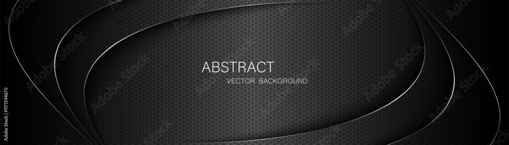 Leinwandbilder abstract black steel mesh background with silver glowing lines with free space for design. modern te