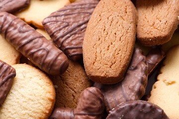 Heap of different kinds of cookies. Close-up