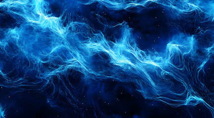 Obraz premium Abstract blue glowing waves on a black background
