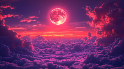 the moon over the mountains