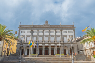 Fototapeta premium Plaza de Santa Ana à Las Palmas Gran Canaria, dans le quartier historique de la Vegueta. 
