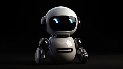 Obraz premium A Small, White Robot with Blue Eyes