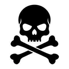 Silhouette of a skull and crossbones.