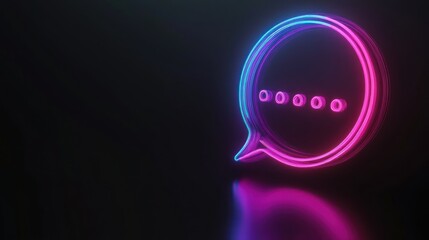 Neon Speech Bubble with Loading Dots