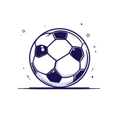 Fototapeta premium A classic black and white illustration of a soccer ball with a slight vintage look isolated on a black background.PNG