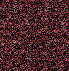 Abstract seamless color full paisley fabric effect pattern clack background design