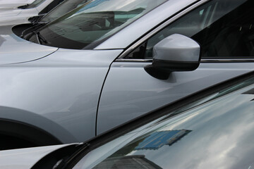 Obraz premium Parking Area With Fitted To Each Other Variety Vehicles 