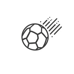 Obraz premium A classic black and white illustration of a soccer ball with a slight vintage look isolated on a black background.PNG