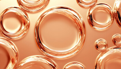 Abstract 3D Render Copper Rings Background