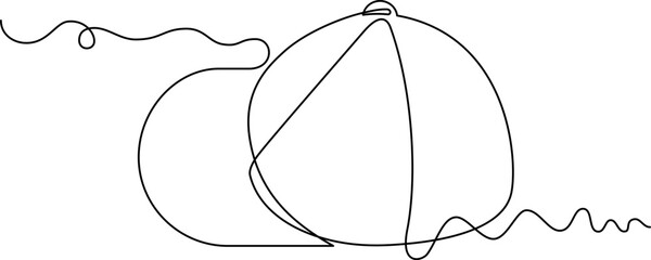 one line art cap vector illustration. line art, one continuous line, simple, hand drawn and sketch style. for icons, symbols, signs or logos. PNG