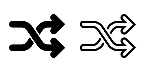 Shuffle icon set. flat illustration of vector icon on white background