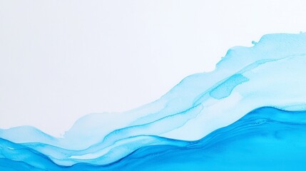 Fototapeta premium Serene River and Sea Watercolor, tranquil blue waters flow gently, soft brush strokes create a calming scene, ample free space invites imagination and reflection.