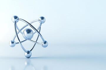 Renewable atom models. Artistic depiction of atoms fused in modern design, symbolizing science