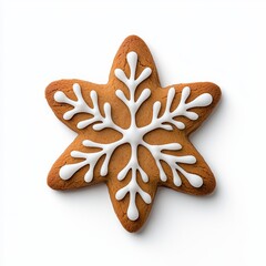 Elegant Christmas Snowflake Star Cookie with a Transparent Background
