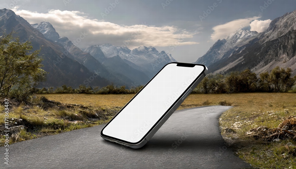 Poster highquality smartphone mockup versatile handy and cellphone template for generative ai projects idea