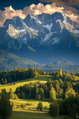 landscape with mountains and sky