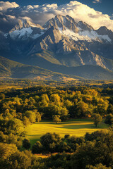 landscape with mountains and sky