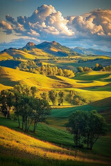 landscape with mountains and sky