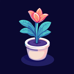 Potted plant outline icon. linear style sign for mobile concept and web design. Plant in pot simple line vector icon. Symbol, logo illustration. Pixel perfect vector graphics