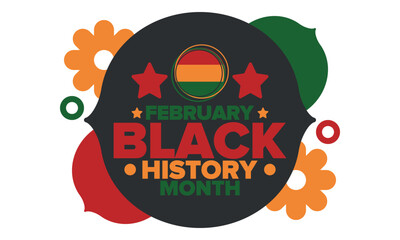 Black History Month 2025. African American History. Celebrated annual. February and October. Poster, card, banner, background. Vector illustration