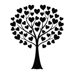  valentine day tree with hearts