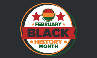 Obraz premium Black History Month 2025. African American History. Celebrated annual. February and October. Poster, card, banner, background. Vector illustration
