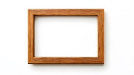 Fototapeta premium Simple Wooden Frame Isolated On White Background