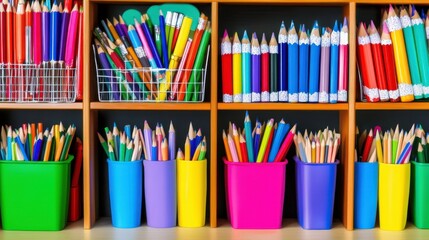 Obraz premium Bright Classroom Supplies for Hands-On Learning