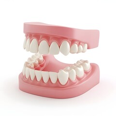 Obraz premium Close up View of Cute 3D Dental Anatomy Toy on White Background