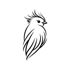 Simple cartoon bird line icon
