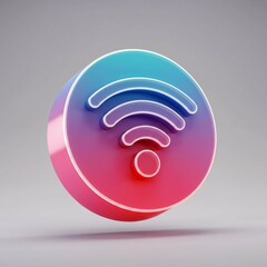 Online Wi-Fi signal illuminated, generative ai