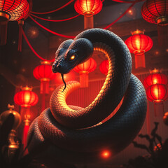 Obraz premium ai images wooden snack shio chinese new year 2025 background