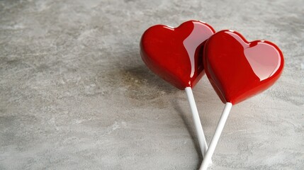 Valentine heartshaped lollipops playful and vibrant design perfect gift romantic occasion close-up sweet treats
